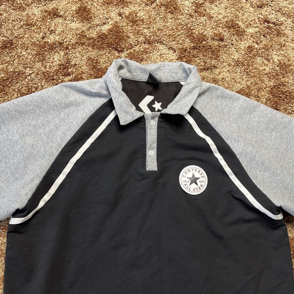 Converse Polo Shirt Mens Extra Large Short Sleeve Patch 3/4 Sleeve